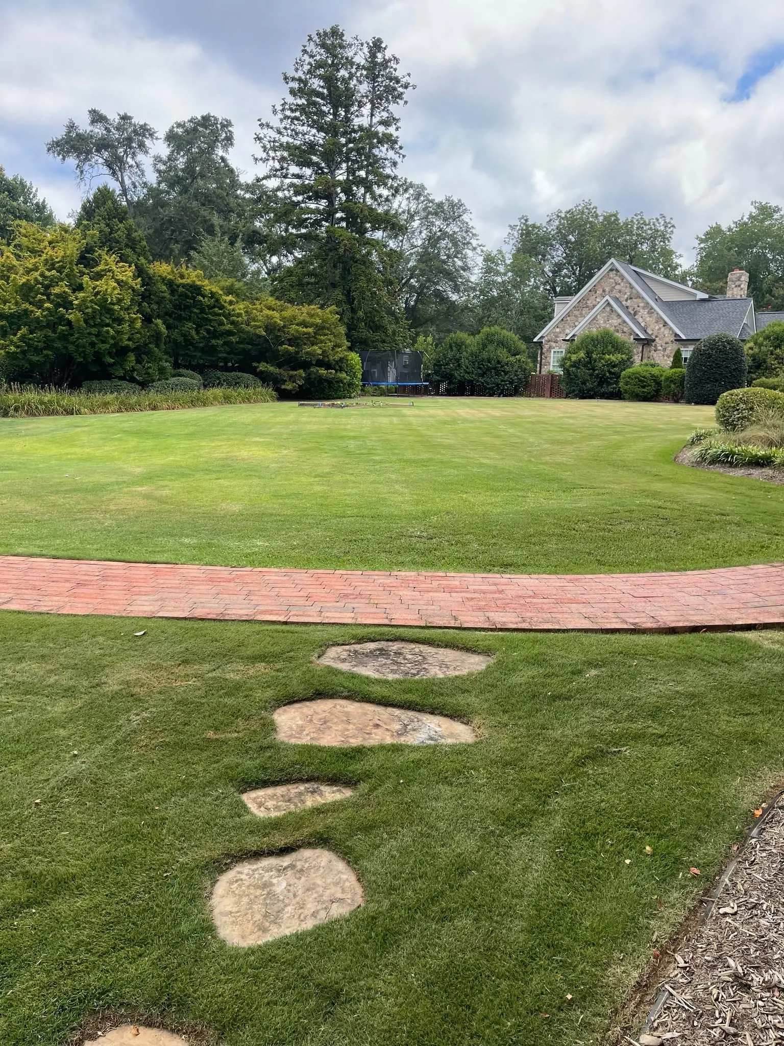 Flagstone stepping stones brick walkway lawn upstate sc and.83a79e90