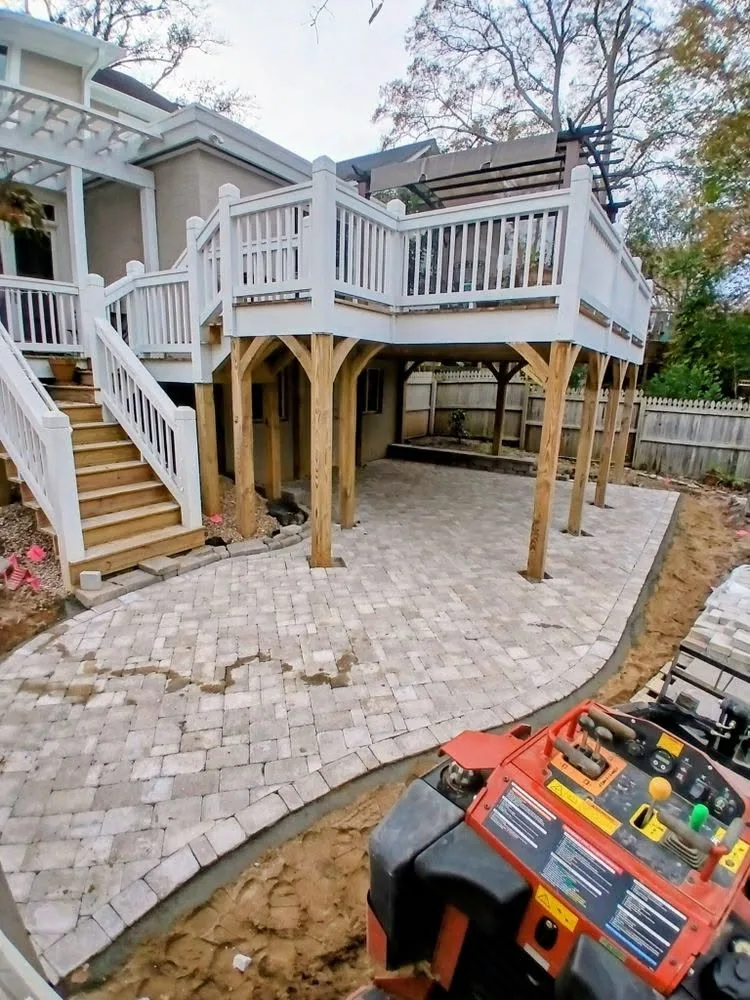 Paver patio under elevated deck upstate SC